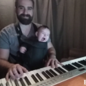 Attractive Father Puts Baby To Sleep With Piano Lullaby [VIDEO]